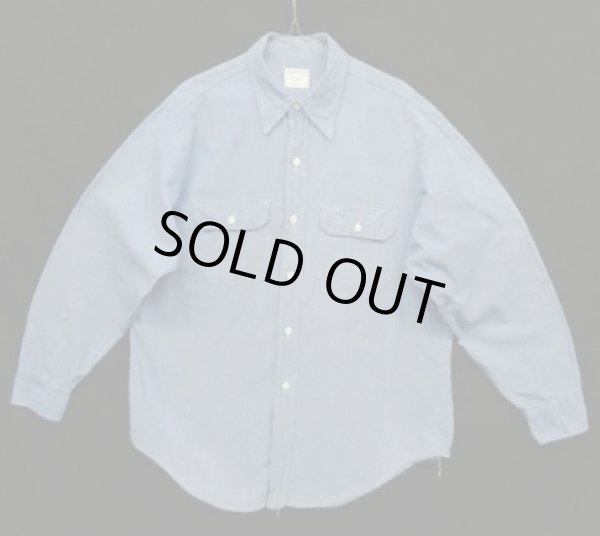 画像1: 70'S BIG MAC コットン100% シャンブレーシャツ ブルー USA製 (VINTAGE)