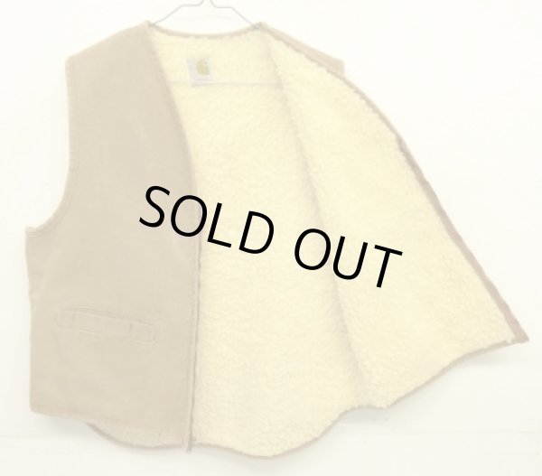 画像4: 70'S CARHARTT プリントタグ 裏地ボア ダックベスト SCOVILLジップ ブラウン USA製 (VINTAGE)