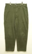 画像1: 90'S RALPH LAUREN "ボックスロゴ" ノープリーツ チノパンツ オリーブ W34L30 USA製 (VINTAGE)