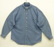 画像1: 90'S RALPH LAUREN "BIG SHIRT" デニム 長袖 BDシャツ インディゴ (VINTAGE)