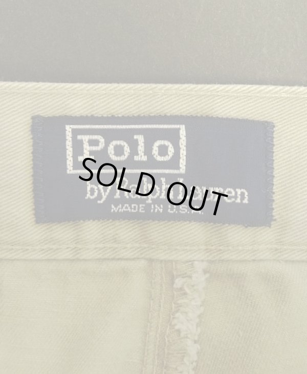 画像2: 90'S RALPH LAUREN ウエスタアジャスター付き ツープリーツ チノパンツ ベージュ W32L30 USA製 (VINTAGE)