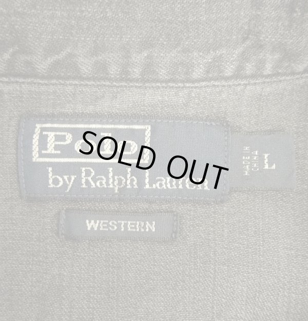 画像2: 90'S RALPH LAUREN "WESTERN" デニム 長袖 ウエスタンシャツ ブラック (VINTAGE)