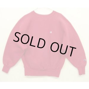 画像: 90'S CHAMPION 刺繍タグ リバースウィーブ 無地 ダークレッド USA製 (VINTAGE)