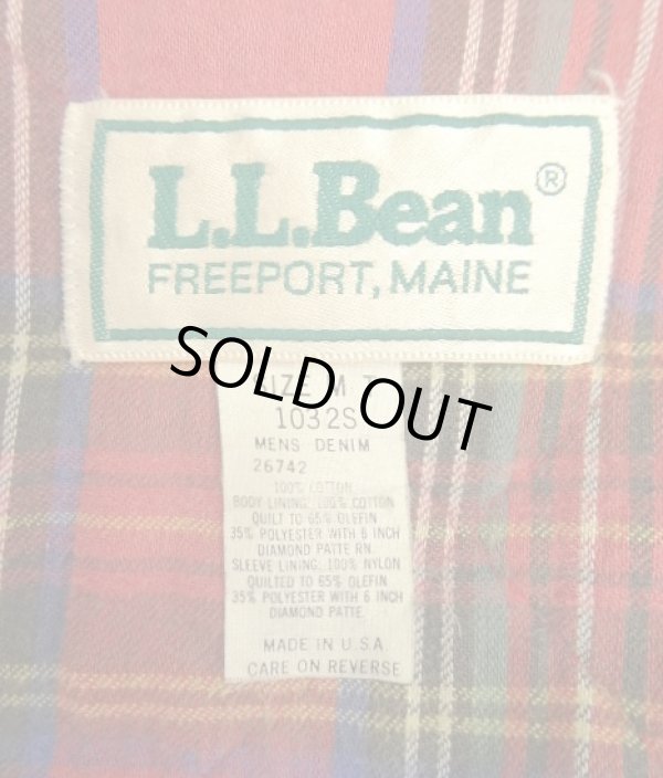 画像2: 80'S LL Bean チンスト付き 中綿入り デニム ドリズラージャケット インディゴ USA製 (VINTAGE)