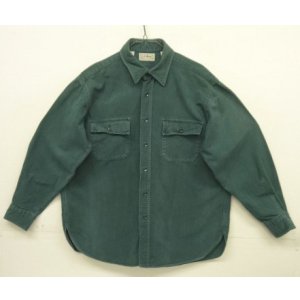 画像: 90'S LL Bean "CHAMOIS CLOTH SHIRT" 長袖 シャモアクロスシャツ ダークグリーン USA製 (VINTAGE)
