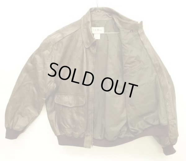 画像4: 90'S LL Bean "A-2" レザー フライトジャケット ブラウン TALONジップ USA製 (DEADSTOCK)