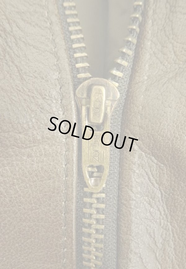 画像3: 90'S LL Bean "A-2" レザー フライトジャケット ブラウン TALONジップ USA製 (DEADSTOCK)