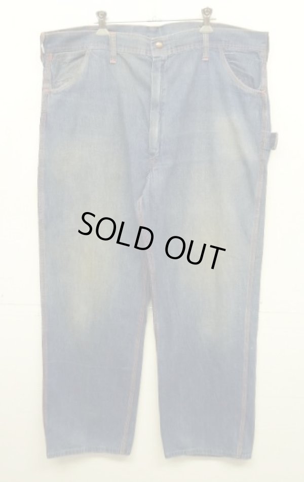 画像1: 60'S WESTEX トップスナップボタン コットン100% デニム ペインターパンツ アルミジップ インディゴ (VINTAGE)