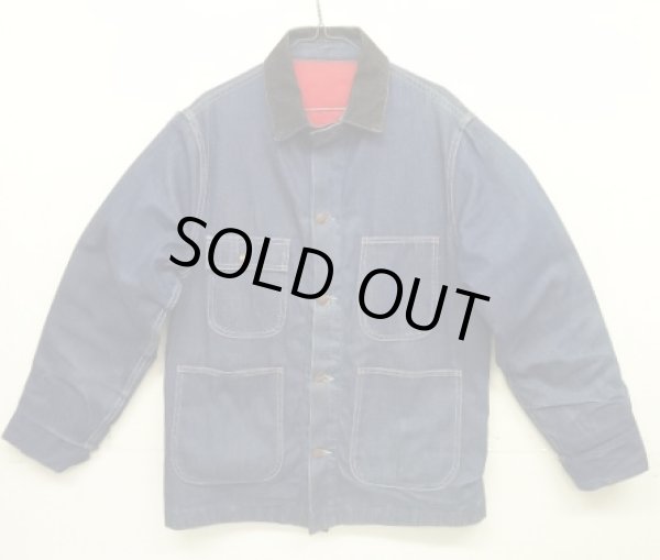 画像1: 60'S POWR HOUSE 裏地キルティング デニム カバーオール インディゴ USA製 (VINTAGE)