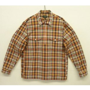 画像: 00'S J.CREW 旧タグ ハーフジップ 長袖 プルオーバーシャツ チェック柄 (VINTAGE)