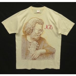 画像: 90'S JERRY GARCIA シングルステッチ 両面プリント 半袖 Tシャツ ナチュラル USA製 (VINTAGE)