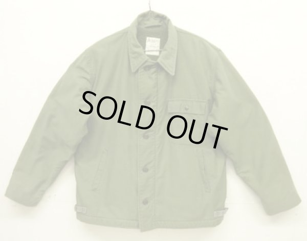 画像1: 80'S アメリカ軍 US NAVY "A-2" デッキジャケット ミリタリーグリーン (VINTAGE)