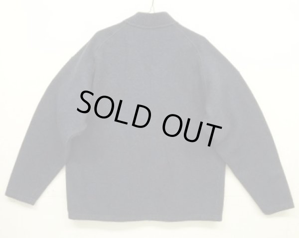 画像6: 02'S PATAGONIA ハーフジップ レザートリム ニット ネイビー USA製 (VINTAGE)