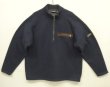 画像1: 02'S PATAGONIA ハーフジップ レザートリム ニット ネイビー USA製 (VINTAGE)