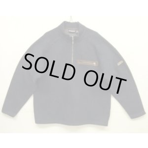 画像: 02'S PATAGONIA ハーフジップ レザートリム ニット ネイビー USA製 (VINTAGE)