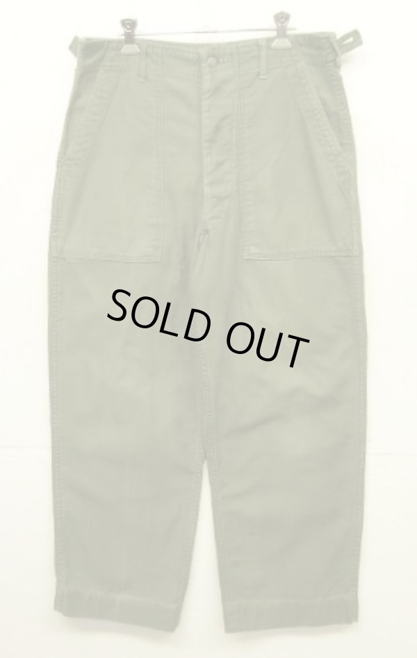 画像1: 60'S アメリカ軍 US ARMY "OG107" 初期モデル コットンサテン 平ボタン ベイカーパンツ MEDIUM (VINTAGE)