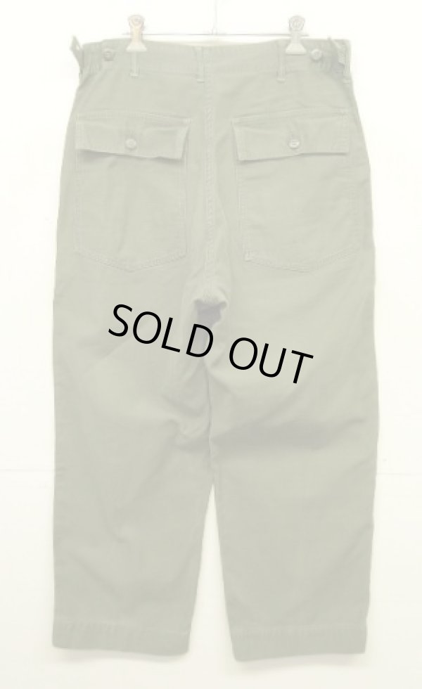 画像6: 60'S アメリカ軍 US ARMY "OG107" 初期モデル コットンサテン 平ボタン ベイカーパンツ MEDIUM (VINTAGE)