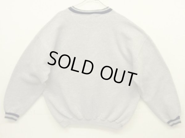 画像4: 90'S RUSSELL ATHLETIC ライン入りリブ Vネック スウェットシャツ ヘザーグレー USA製 (VINTAGE)