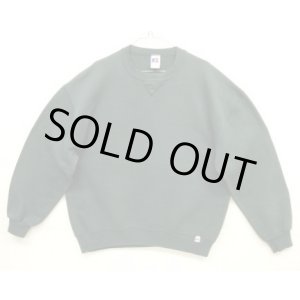 画像: 90'S RUSSELL ATHLETIC 前Vガゼット付き クルーネック スウェットシャツ ダークグリーン USA製 (VINTAGE)