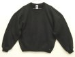 画像1: 90'S RUSSELL ATHLETIC 前Vガゼット付き クルーネック スウェットシャツ ブラック メキシコ製 (VINTAGE)