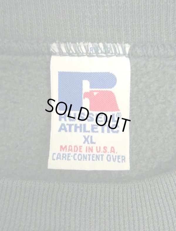 画像2: 90'S RUSSELL ATHLETIC 前Vガゼット付き クルーネック スウェットシャツ ダークグリーン USA製 (VINTAGE)