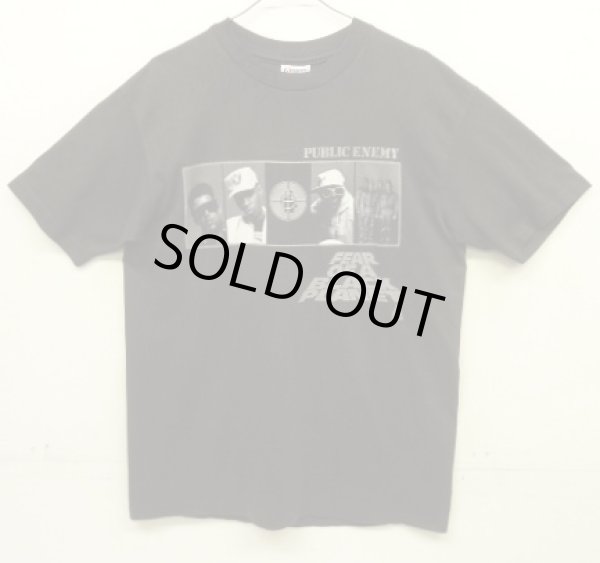 画像1: 90'S PUBLIC ENEMY "FEAR OF A BLACK PLANET" シングルステッチ 両面プリント 半袖 Tシャツ ブラック USA製 (VINTAGE)