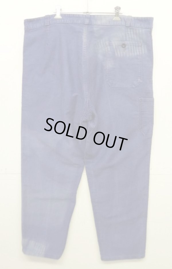 画像5: 50'S KONECO モールスキン フックボタン ワークパンツ インクブルー (VINTAGE)