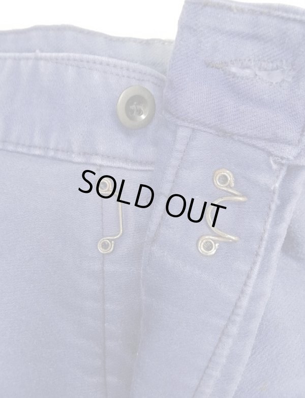 画像3: 50'S KONECO モールスキン フックボタン ワークパンツ インクブルー (VINTAGE)