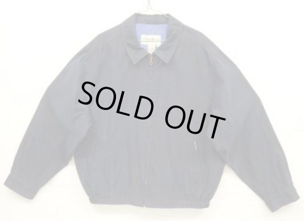 画像1: 90'S EDDIE BAUER 白タグ ピーチスキン チンスト付き ドリズラージャケット ネイビー (VINTAGE)