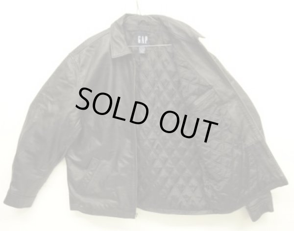 画像3: 00'S GAP 旧タグ 裏地キルティング レザー ドリズラージャケット ブラック (VINTAGE)