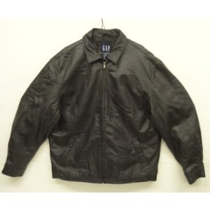 画像: 00'S GAP 旧タグ 裏地キルティング レザー ドリズラージャケット ブラック (VINTAGE)