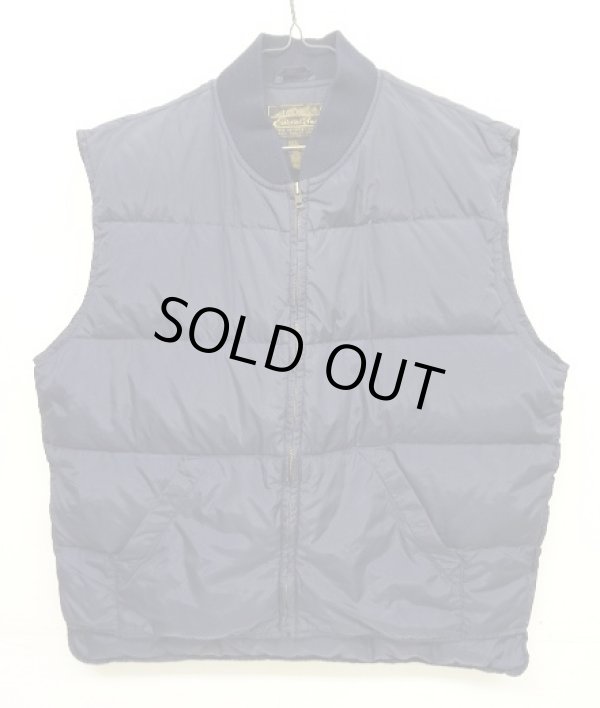 画像1: 90'S EDDIE BAUER 黒タグ グースダウン ダウンベスト ネイビー (VINTAGE)