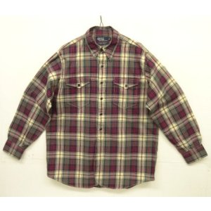 画像: 90'S RALPH LAUREN "WOODSMAN WORKSHIRT" コットン 長袖 ワークシャツ チェック柄 (VINTAGE)