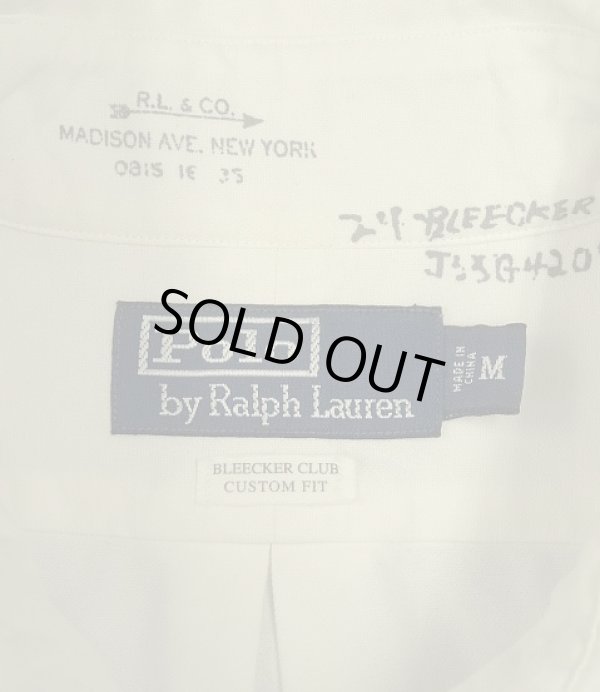 画像2: 90'S RALPH LAUREN "BLEECKER CLUB" ラウンドカラー 長袖 オックスフォードシャツ ホワイト (VINTAGE)