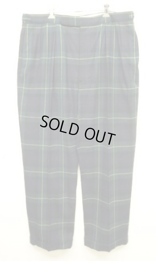 画像1: 90'S RALPH LAUREN ツープリーツ ウール セレモニーパンツ チェック柄 USA製 (VINTAGE)