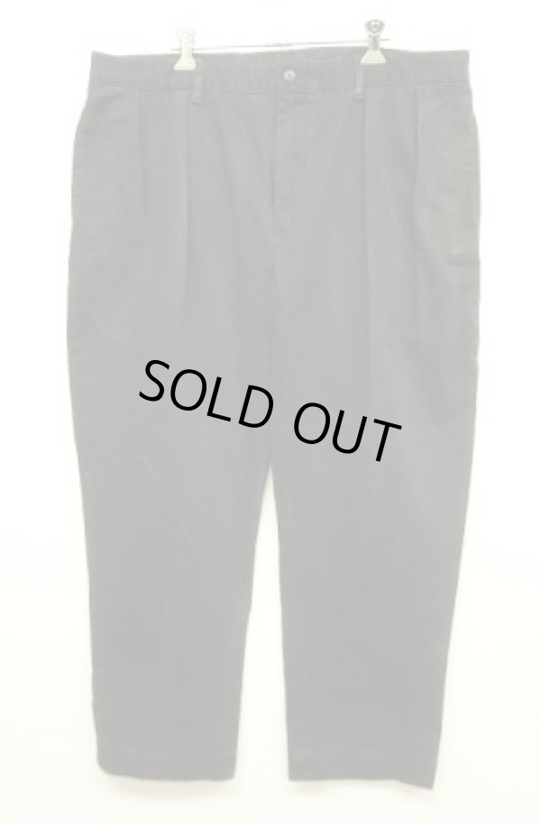 画像1: 90'S RALPH LAUREN "ETHAN PANT" ツープリーツ チノパンツ ブラック (VINTAGE)