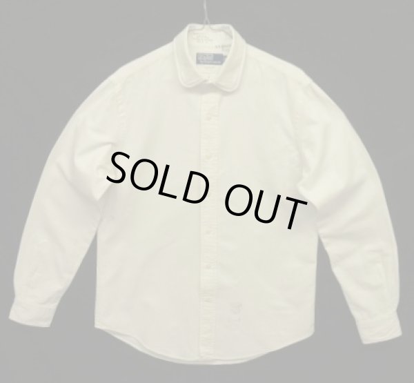 画像1: 90'S RALPH LAUREN "BLEECKER CLUB" ラウンドカラー 長袖 オックスフォードシャツ ホワイト (VINTAGE)