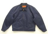 画像: 80'S RED KAP 裏地キルティング ワークジャケット TALONジップ ネイビー USA製 (VINTAGE)