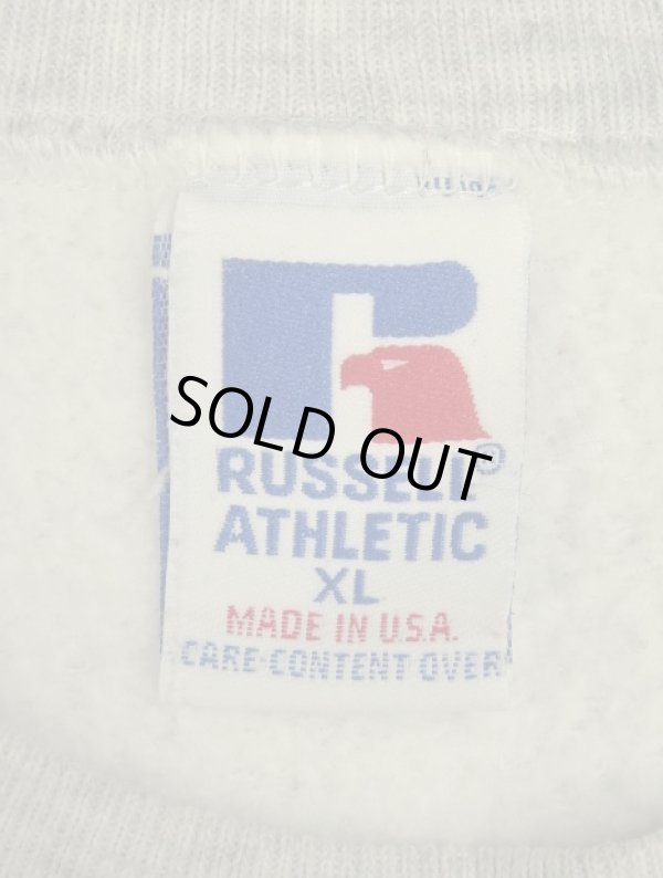 画像2: 90'S RUSSELL ATHLETIC 前Vガゼット付き クルーネック スウェットシャツ ヘザーグレー USA製 (VINTAGE)