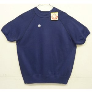 画像: 80'S GEARING UP ラグランスリーブ クルーネック 半袖 スウェットシャツ ネイビー (DEADSTOCK)