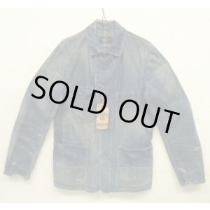 画像: RRL ”LEWIS" ヴィンテージ＆リペア加工 月桂樹ボタン デニム カバーオール インディゴ USA製 (DEADSTOCK)