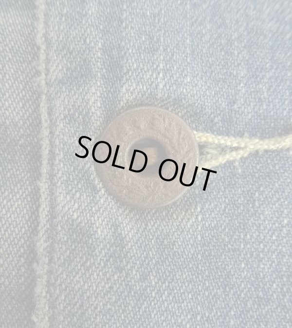 画像5: RRL ”LEWIS" ヴィンテージ＆リペア加工 月桂樹ボタン デニム カバーオール インディゴ USA製 (DEADSTOCK)