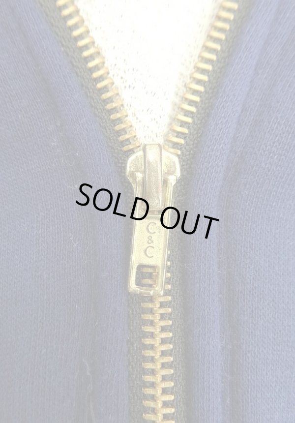 画像3: 90'S PINE GROVE 裏地サーマル フルジップ ダブルフェイス スウェットパーカー ネイビー C&Cジップ (VINTAGE)