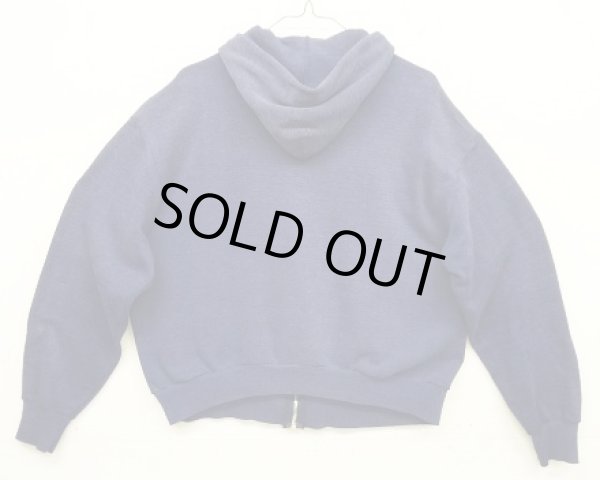 画像3: 80'S UNKNOWN フルジップ スウェットパーカー フェードネイビー アルミジップ (VINTAGE)