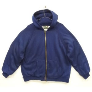 画像: 90'S PINE GROVE 裏地サーマル フルジップ ダブルフェイス スウェットパーカー ネイビー C&Cジップ (VINTAGE)