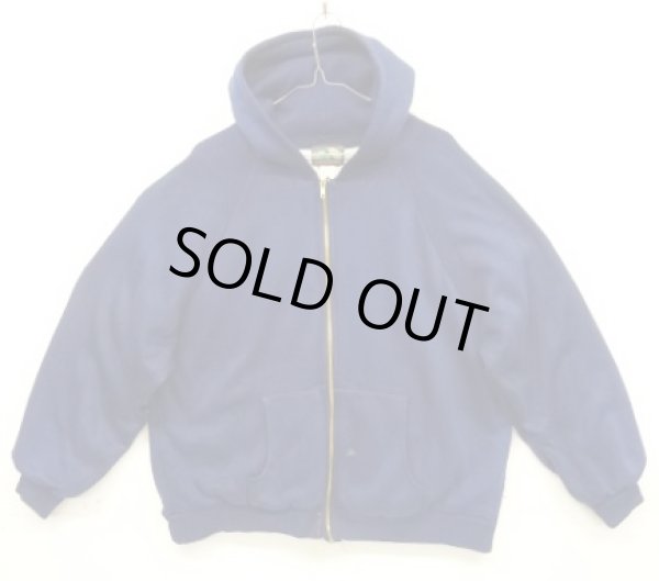 画像1: 90'S PINE GROVE 裏地サーマル フルジップ ダブルフェイス スウェットパーカー ネイビー C&Cジップ (VINTAGE)