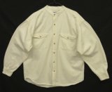 画像: 90'S COLISEUM BLUES コットン 長袖 バンドカラーシャツ ホワイト (VINTAGE)