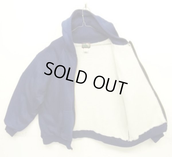 画像4: 90'S PINE GROVE 裏地サーマル フルジップ ダブルフェイス スウェットパーカー ネイビー C&Cジップ (VINTAGE)