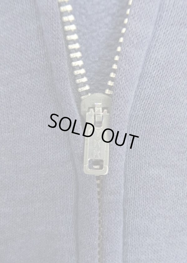 画像2: 80'S UNKNOWN フルジップ スウェットパーカー フェードネイビー アルミジップ (VINTAGE)