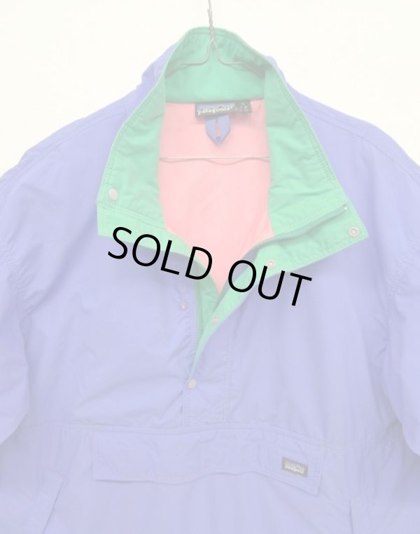 画像3: 90'S PATAGONIA 旧ロゴ ハーフジップ ナイロンアノラック ブルー USA製 (VINTAGE)